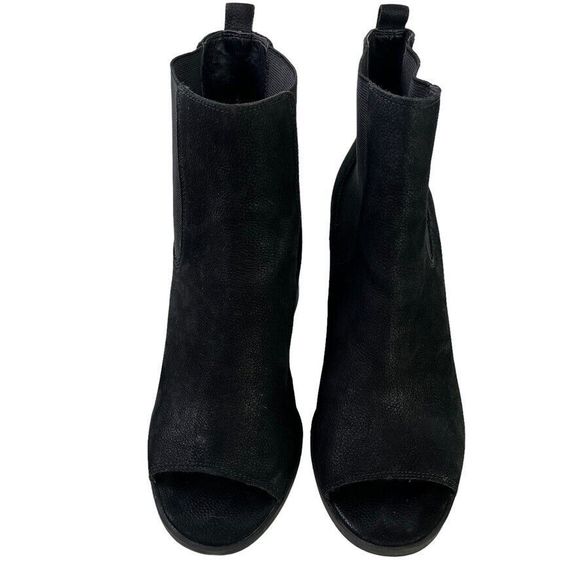 Lucky Brand Womens Kassidy Open Toe Block Heel Ankle Boots Booties Leather 7.5 - Picture 6 of 16